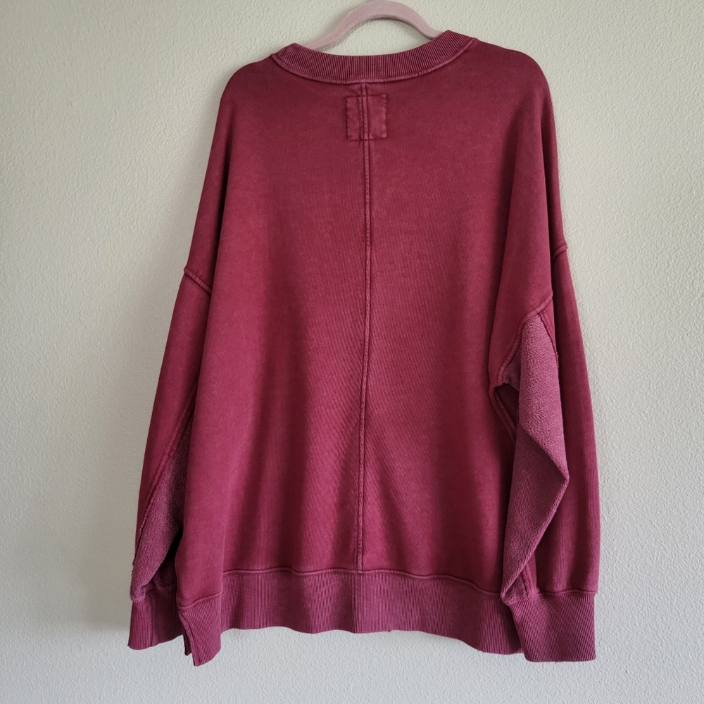 Aerie Cherry Cola Red Big Chill Sweatshirt sz L - Picture 4 of 5